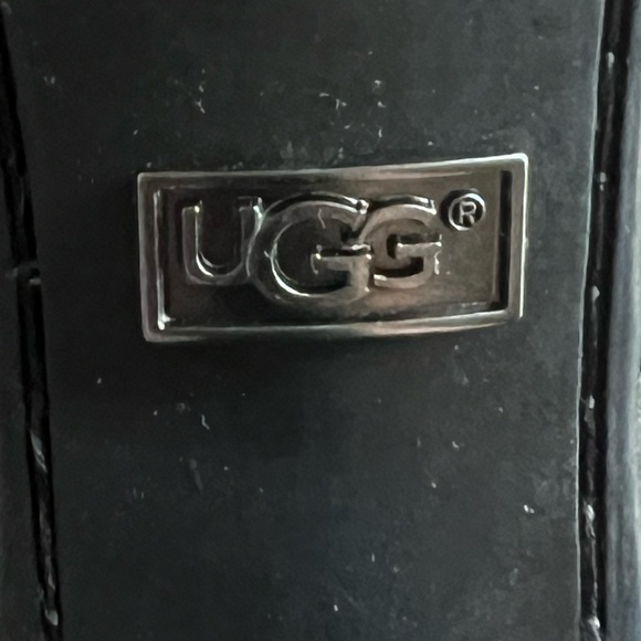 UGG Jardin Platform Boots Black Leather Buckle Straps Side Zip - Picture 10 of 12
